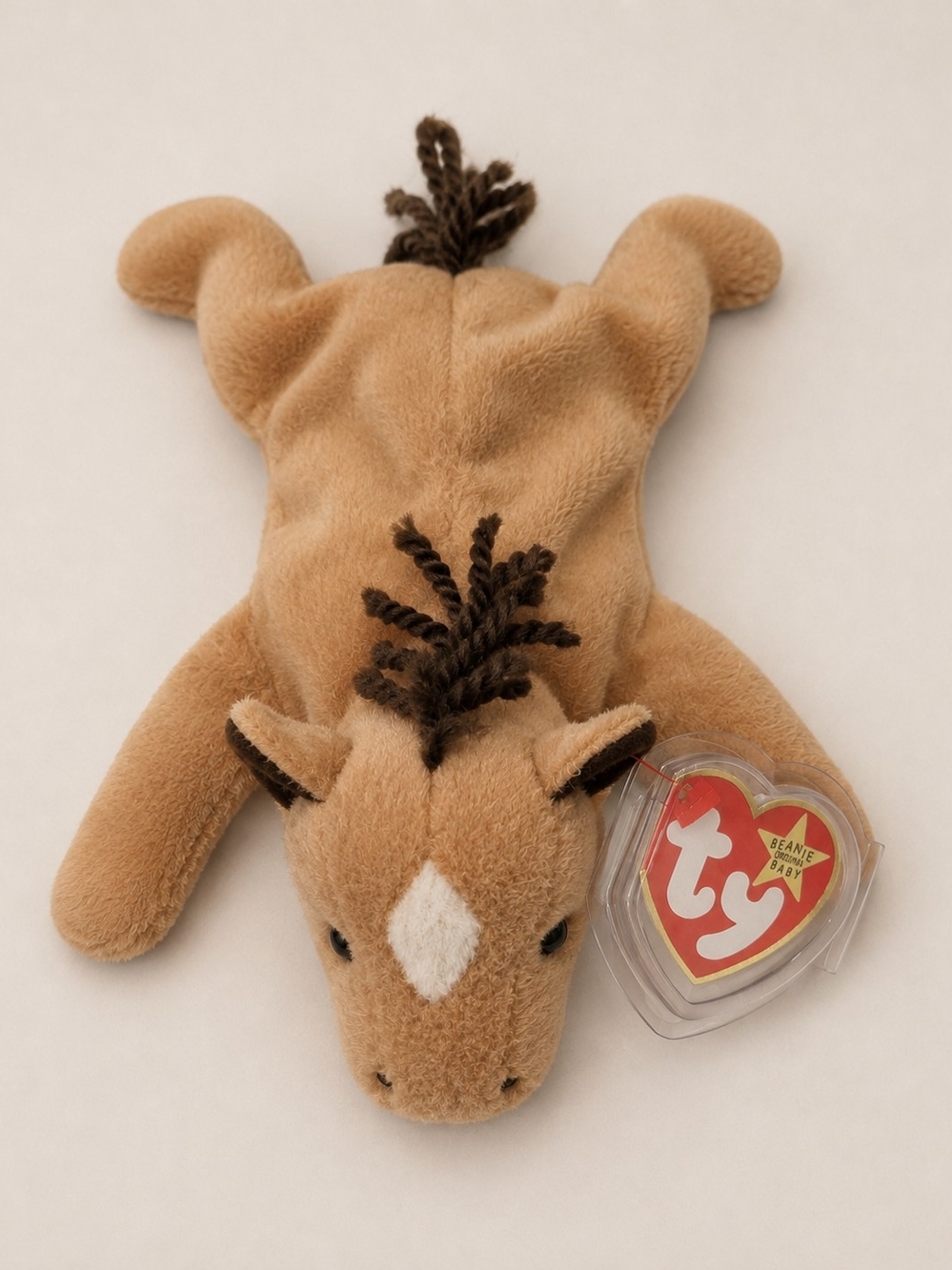 Ty Beanie Baby Derby Horse 1995 Coarse Mane Brown Vintage 90s Kid Plush Retro